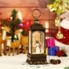 Christmas Decorations Musical Snow Globe Lantern, 3 AA Battery Operated & USB Powered, Snowman