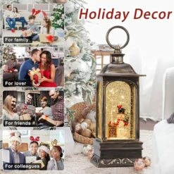 Christmas Decorations Musical Snow Globe Lantern, 3 AA Battery Operated & USB Powered, Snowman -Christmas Lights Store 282991 2419159 HD