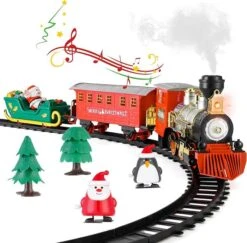 Electric Toy Train Set Around Christmas Tree With Smokes For Kids Ages 3 And Up Boys Girls -Christmas Lights Store 283029 2419537 HD
