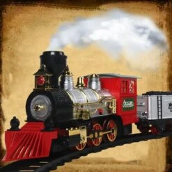 Electric Toy Train Set Around Christmas Tree With Smokes For Kids Ages 3 And Up Boys Girls -Christmas Lights Store 283029 2419539 F