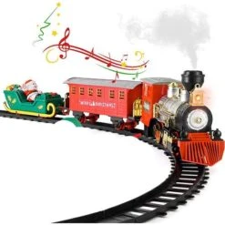 Electric Toy Train Set Around Christmas Tree With Smokes For Kids Ages 3 And Up Boys Girls -Christmas Lights Store 283029 2419543 F