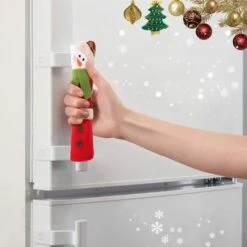 3 Pieces Christmas Snowman Refrigerator Door Handle Cover Non-Woven Fabric Kitchen Fridge Oven Microwave Cover