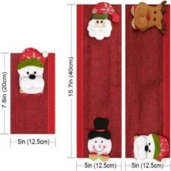 Refrigerator Door Knob Gloves Set Of 8, Santa Snowman Kitchen Appliance Cover, Door Knob Protection Christmas Decoration -Christmas Lights Store 283051 2419691 F