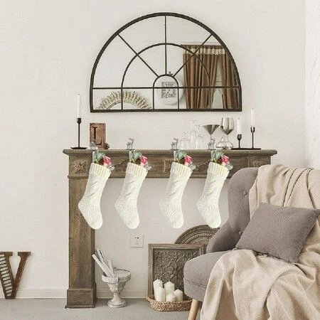 Unique Ivory Knit Christmas Socks 1 Unique Ivory Knit Christmas Socks