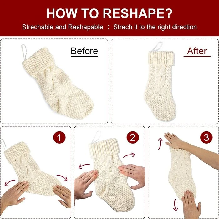 Unique Ivory Knit Christmas Socks 5 Unique Ivory Knit Christmas Socks - Image 5