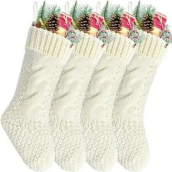 Unique Ivory Knit Christmas Socks 11 Unique Ivory Knit Christmas Socks -Christmas Lights Store 283053 2419709 F