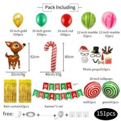 Christmas Balloon Decorations Arch Garland Kit Santa Claus Banner Gold Rain Curtain Foil Balloon Party -Christmas Lights Store 283055 2419715 F