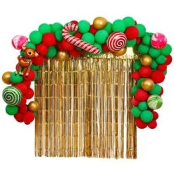 Christmas Balloon Decorations Arch Garland Kit Santa Claus Banner Gold Rain Curtain Foil Balloon Party -Christmas Lights Store 283055 2419719 F