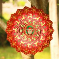 Wind Spinners Metal Kinetic Christmas Santa Clause Stainless Steel Wind Garden Decoration Hanging For Yard Art & Outdoor -Christmas Lights Store 283063 2419769 HD