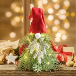 Prelit Christmas Tree Gnome Decoration Lighted Christmas Tree Sitting Gnome Decor Mini Tabletop Ornaments -Christmas Lights Store 283067 2419791 HD