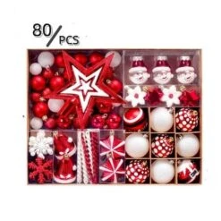 80 Pcs Christmas Ball Ornaments Shatterproof Christmas Tree Hanging With Loop For Xmas Holiday Party Decoration