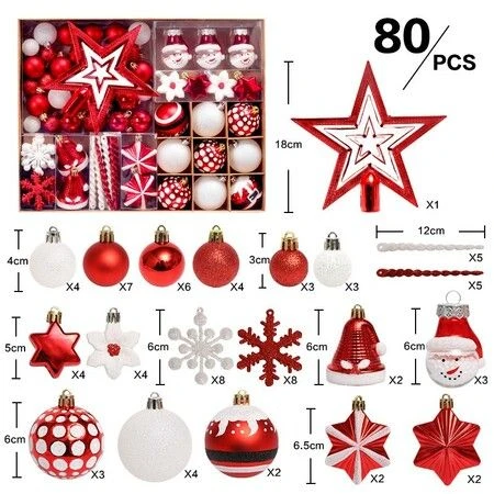 80 Pcs Christmas Ball Ornaments Shatterproof Christmas Tree Hanging With Loop For Xmas Holiday Party Decoration 2 80 Pcs Christmas Ball Ornaments Shatterproof Christmas Tree Hanging With Loop For Xmas Holiday Party Decoration - Image 2
