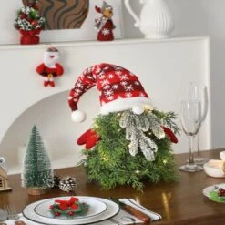 Mini Gnome Christmas Tree Tabletop Small Prelit Artificial Pine Needle Christmas Tree With Lighting Gnome Decorations -Christmas Lights Store 283101 2420077 HD