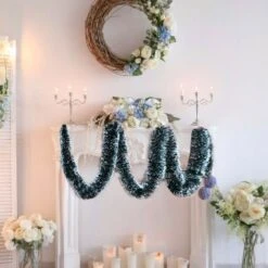 10pcs 2 M Christmas Decor Ribbon Dark Green And White Side Tops Celebration Holiday Decoration Color Bar Party Supplies -Christmas Lights Store 283109 2420123 HD