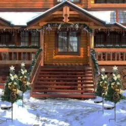 2pcs Solar Christmas Tree Led Light Decorations Outdoor Wall Lamp Waterproof Garden Patio New Year Party Christmas Gift -Christmas Lights Store 283113 2420167 F