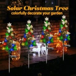 2pcs Solar Christmas Tree Led Light Decorations Outdoor Wall Lamp Waterproof Garden Patio New Year Party Christmas Gift -Christmas Lights Store 283113 2420175 F