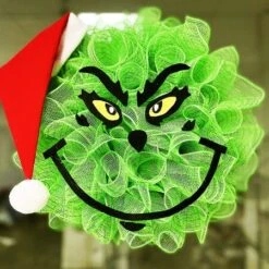 1Pc Christmas Grinch Front Door Garland, Christmas Party Funny Decorations, Home Party Garland Door Wall Window -Christmas Lights Store 283115 2420187 F