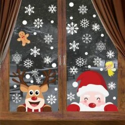 248 Pcs Christmas Window Clings Snowflakes Christmas Decorations Double Sided Static Cling Window -Christmas Lights Store 283301 2422475 HD