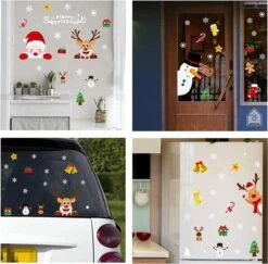 248 Pcs Christmas Window Clings Snowflakes Christmas Decorations Double Sided Static Cling Window -Christmas Lights Store 283301 2422479 HD