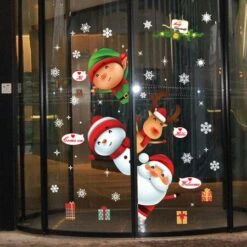 Christmas Window Clings Decorations Snowflake Santa Claus Reindeer Window Clings For Party Decorations -Christmas Lights Store 283303 2422489 F