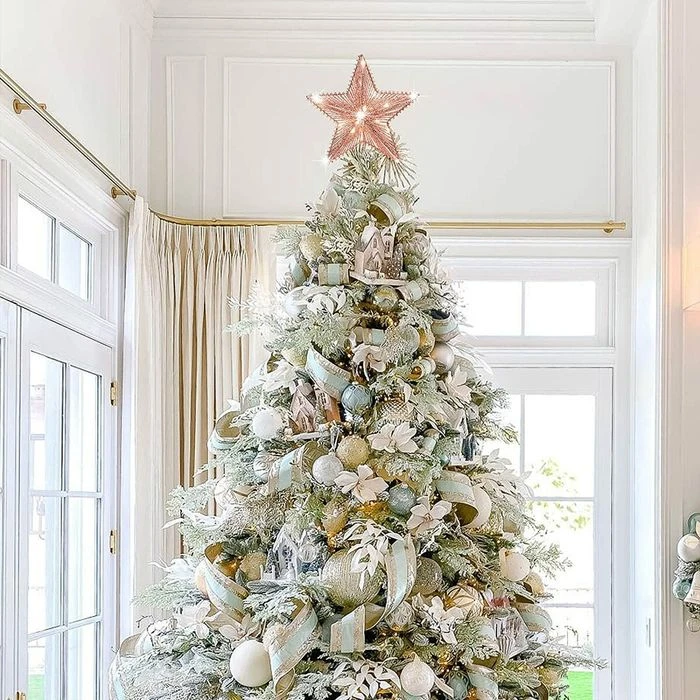 Christmas Star Tree Topper, Glitter 3D Star Tree Top With LED Lights For Christmas Tree Decoration And Holiday Seasonal Decor - Rose Gold 7 Christmas Star Tree Topper, Glitter 3D Star Tree Top With LED Lights For Christmas Tree Decoration And Holiday Seasonal Decor - Rose Gold - Image 7