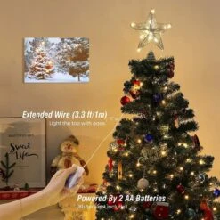 Christmas Star Tree Topper, Silver Glitter 3D Star Tree Top With LED Lights For Christmas Tree Decoration And Holiday Seasonal Decor - Silver 12 Christmas Star Tree Topper, Silver Glitter 3D Star Tree Top With LED Lights For Christmas Tree Decoration And Holiday Seasonal Decor - Silver -Christmas Lights Store 283539 2425703 HD