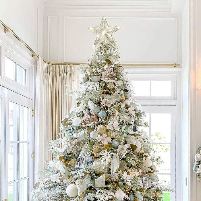 Christmas Star Tree Topper, Silver Glitter 3D Star Tree Top With LED Lights For Christmas Tree Decoration And Holiday Seasonal Decor - Silver 7 Christmas Star Tree Topper, Silver Glitter 3D Star Tree Top With LED Lights For Christmas Tree Decoration And Holiday Seasonal Decor - Silver - Image 7