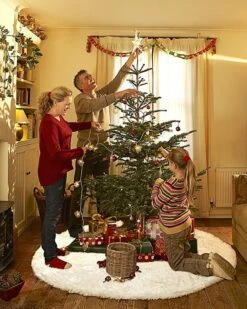 48 Inches Christmas Tree Skirt For Xmas Tree Holiday Party Decorations White Plush (White) -Christmas Lights Store 283765 2427973 HD