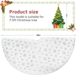48 Inches Christmas Tree Skirt For Xmas Tree Holiday Party Decoration White Plush Gold Sequin Snowflake (Silver) 11 48 Inches Christmas Tree Skirt For Xmas Tree Holiday Party Decoration White Plush Gold Sequin Snowflake (Silver) -Christmas Lights Store 283767 2427993 HD