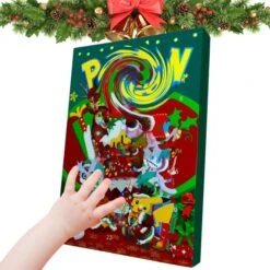 Advent Calendar 2023, 24 Pack/Box Pokemon Toys 24 Days Countdown Christmas Gifts For Kids And Christmas Hoilday Season, Green