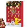 Advent Calendar 2023, 24 Pack/Box Pokemon Toys 24 Days Countdown Christmas Gifts For Kids And Christmas Hoilday Season, Red