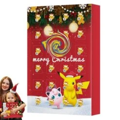 Advent Calendar 2023, 24 Pack/Box Pokemon Toys 24 Days Countdown Christmas Gifts For Kids And Christmas Hoilday Season, Red