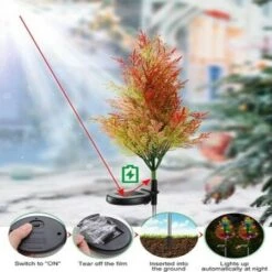 Christmas Decoration Outdoor Solar Tree Lights,Outdoor Lights Waterproof IP67,Auto On/Off Solar Pathway Stakes Pine Lights For Patio, Garden, Yard, Lawn, Cemetery Xmas Decor (2 Pack) 10 Christmas Decoration Outdoor Solar Tree Lights,Outdoor Lights Waterproof IP67,Auto On/Off Solar Pathway Stakes Pine Lights For Patio, Garden, Yard, Lawn, Cemetery Xmas Decor (2 Pack) -Christmas Lights Store 284043 2430295 F