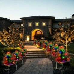 Christmas Decoration Outdoor Solar Tree Lights,Outdoor Lights Waterproof IP67,Auto On/Off Solar Pathway Stakes Pine Lights For Patio, Garden, Yard, Lawn, Cemetery Xmas Decor (2 Pack) 13 Christmas Decoration Outdoor Solar Tree Lights,Outdoor Lights Waterproof IP67,Auto On/Off Solar Pathway Stakes Pine Lights For Patio, Garden, Yard, Lawn, Cemetery Xmas Decor (2 Pack) -Christmas Lights Store 284043 2430301 F