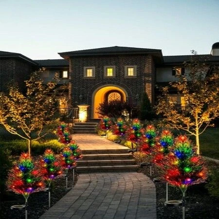 Christmas Decoration Outdoor Solar Tree Lights,Outdoor Lights Waterproof IP67,Auto On/Off Solar Pathway Stakes Pine Lights For Patio, Garden, Yard, Lawn, Cemetery Xmas Decor (2 Pack) 7 Christmas Decoration Outdoor Solar Tree Lights,Outdoor Lights Waterproof IP67,Auto On/Off Solar Pathway Stakes Pine Lights For Patio, Garden, Yard, Lawn, Cemetery Xmas Decor (2 Pack) - Image 7