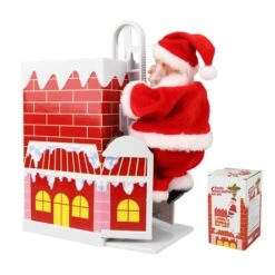 Creative Christmas Toys Climb The Chimney Over The Wall Electric Santa Claus Decorations For Home Children's Christmas Ornament