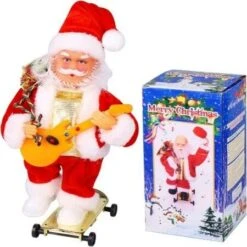 Electric Santa Claus Shaking Head Swing Feet Forward Singing Christmas Music Toywith Guitar Electric Singing Toys Christmas Decorations Toys -Christmas Lights Store 284103 2430483 F