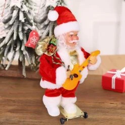 Electric Santa Claus Shaking Head Swing Feet Forward Singing Christmas Music Toywith Guitar Electric Singing Toys Christmas Decorations Toys -Christmas Lights Store 284103 2430487 HD