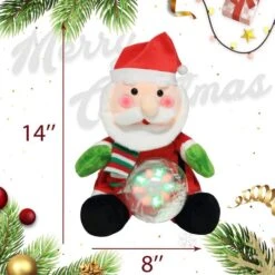 Christmas Reindeer Interactive Singing Animation Plush Animal Music Electric Stuffed Toy With Ball Children Gift (Santa Claus) -Christmas Lights Store 284109 2430549 HD