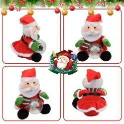 Christmas Reindeer Interactive Singing Animation Plush Animal Music Electric Stuffed Toy With Ball Children Gift (Santa Claus) -Christmas Lights Store 284109 2430551 HD