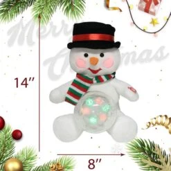 Christmas Reindeer Interactive Singing Animation Plush Animal Music Electric Stuffed Toy With Ball Children Gift (Snowman) -Christmas Lights Store 284111 2430571 HD