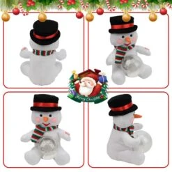 Christmas Reindeer Interactive Singing Animation Plush Animal Music Electric Stuffed Toy With Ball Children Gift (Snowman) -Christmas Lights Store 284111 2430573 HD