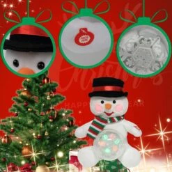 Christmas Reindeer Interactive Singing Animation Plush Animal Music Electric Stuffed Toy With Ball Children Gift (Snowman) -Christmas Lights Store 284111 2430575 HD