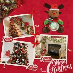 Christmas Reindeer Interactive Singing Animation Plush Animal Music Electric Stuffed Toy With Ball Children Gift (Elk) -Christmas Lights Store 284113 2430595 HD