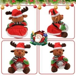 Christmas Reindeer Interactive Singing Animation Plush Animal Music Electric Stuffed Toy With Ball Children Gift (Elk) -Christmas Lights Store 284113 2430601 HD