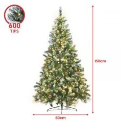 Christabelle 1.5m Pre Lit LED Christmas Tree With Pine Cones -Christmas Lights Store 284841 2440199 F