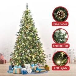 Christabelle 1.5m Pre Lit LED Christmas Tree With Pine Cones -Christmas Lights Store 284841 2440207 F