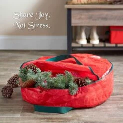 90X20cm Water Resistant Fabric Storage Dual Zippered Bag For Holiday Artificial Christmas Wreaths -Christmas Lights Store 286213 2457131 HD