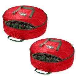 76X20cm Water Resistant Fabric Storage Dual Zippered Bag For Holiday Artificial Christmas Wreaths -Christmas Lights Store 286215 2457139 HD