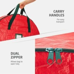 76X20cm Water Resistant Fabric Storage Dual Zippered Bag For Holiday Artificial Christmas Wreaths -Christmas Lights Store 286215 2457141 HD